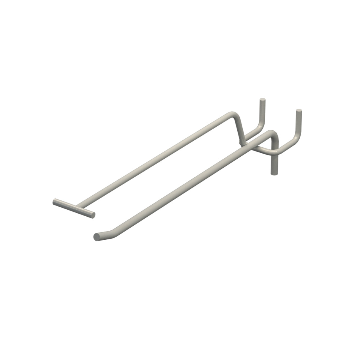 Крючок одинарный с ценникодержателем L-200 мм D-5 мм Светло серый