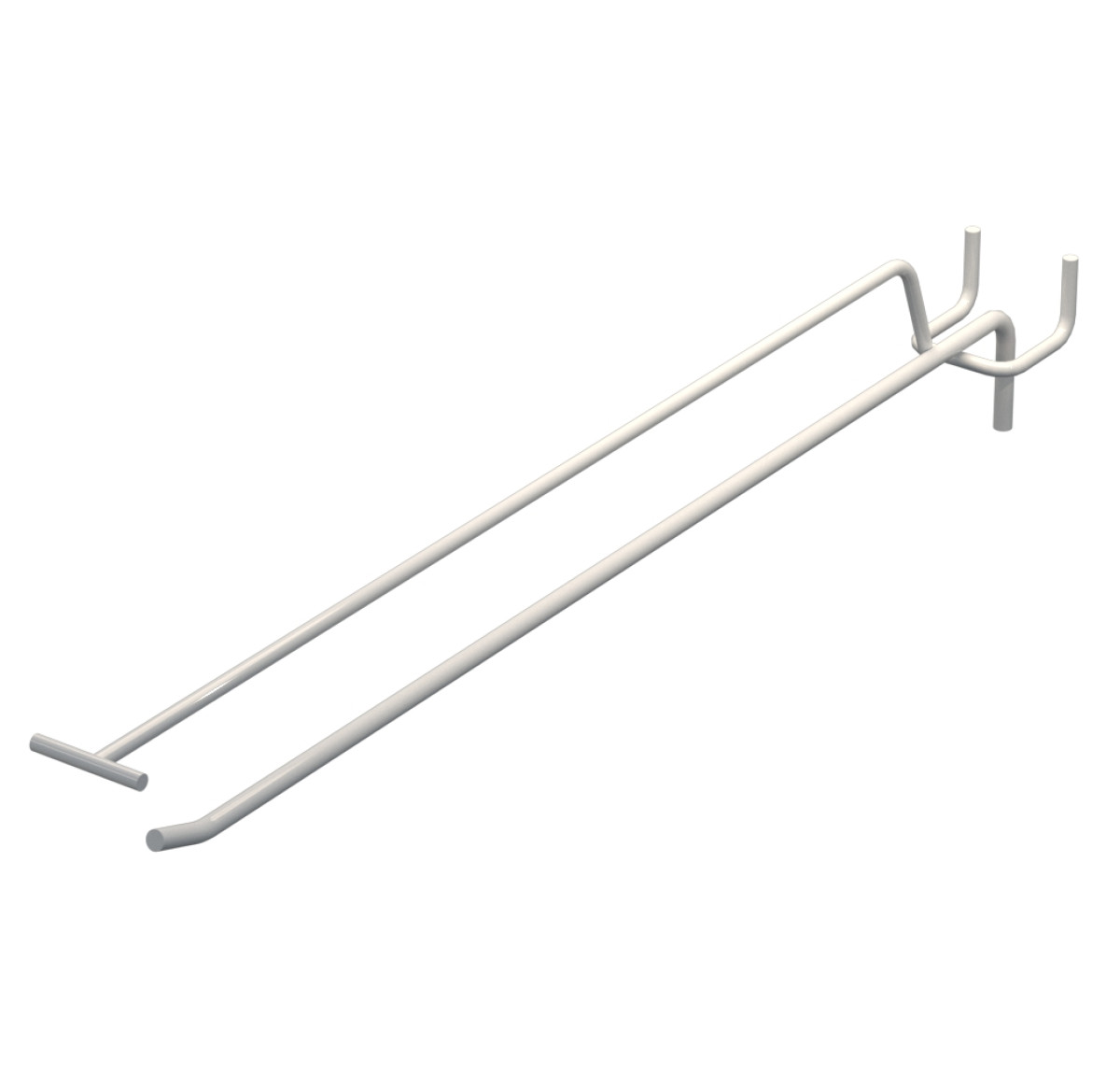 Крючок одинарный с ценникодержателем L-350 мм D-5 мм Белый