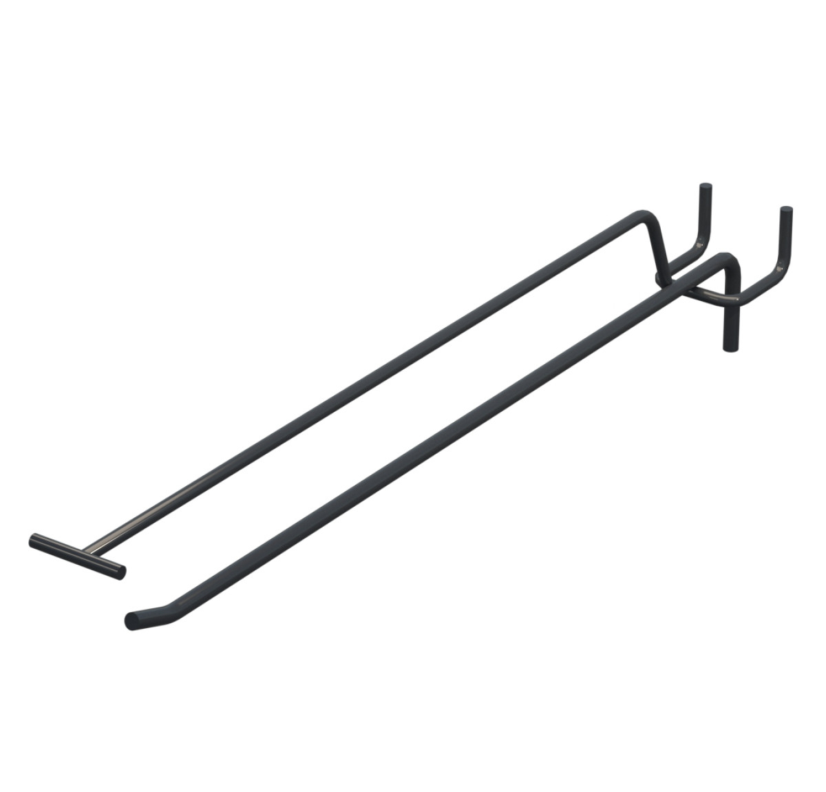 Крючок одинарный с ценникодержателем L-300 мм D-5 мм Антрацит