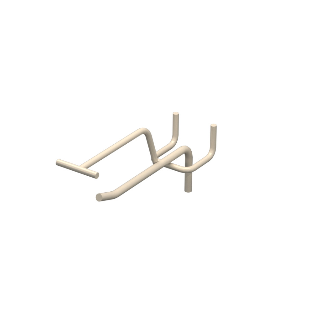 Крючок одинарный с ценникодержателем L-100 мм D-5 мм Бежевый