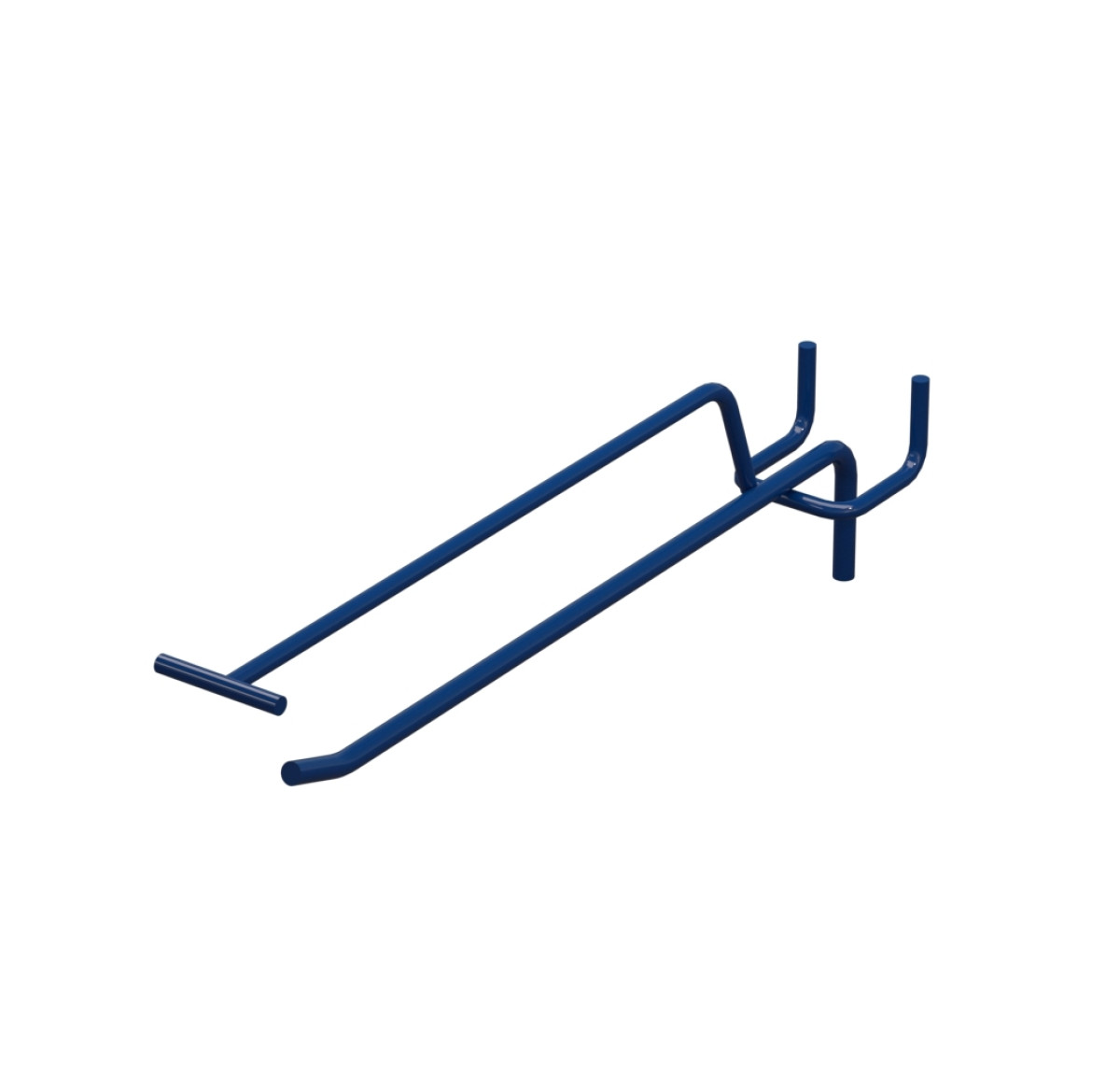 Крючок одинарный с ценникодержателем L-200 мм D-5 мм Синий