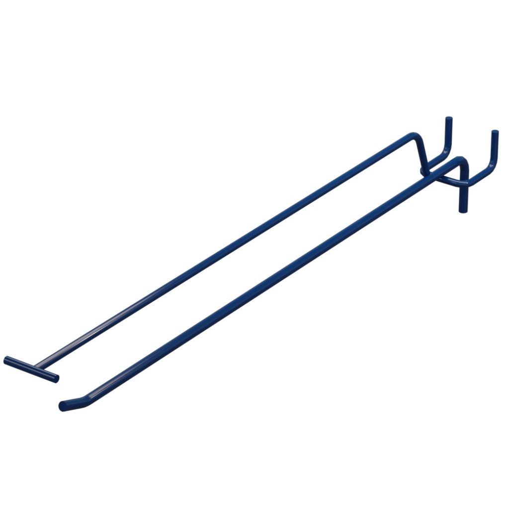 Крючок одинарный с ценникодержателем L-350 мм D-5 мм Синий