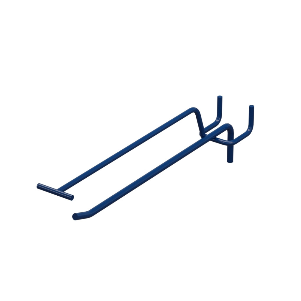 Крючок одинарный с ценникодержателем L-200 мм D-5 мм Синий