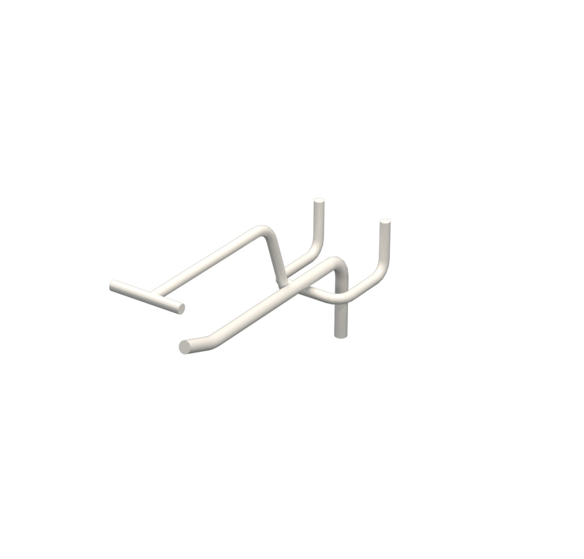Крючок одинарный с ценникодержателем L-100 мм D-5 мм Белый