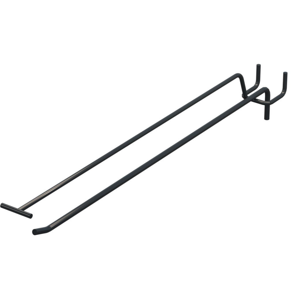 Крючок одинарный с ценникодержателем L-350 мм D-5 мм Графитовый