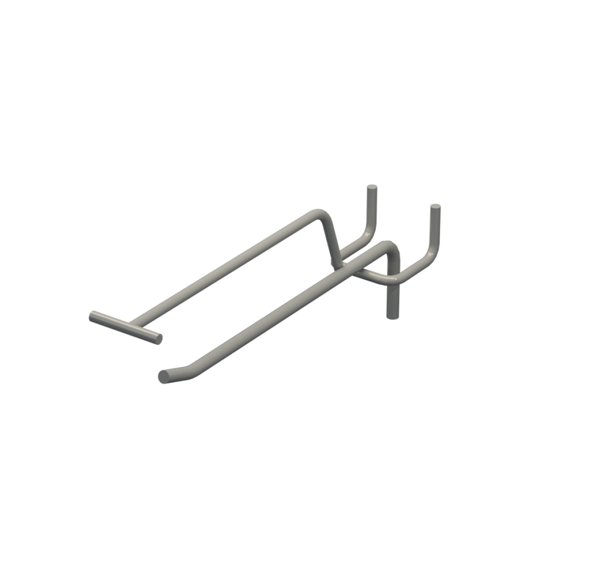 Крючок одинарный с ценникодержателем L-150 мм D-5 мм Серый