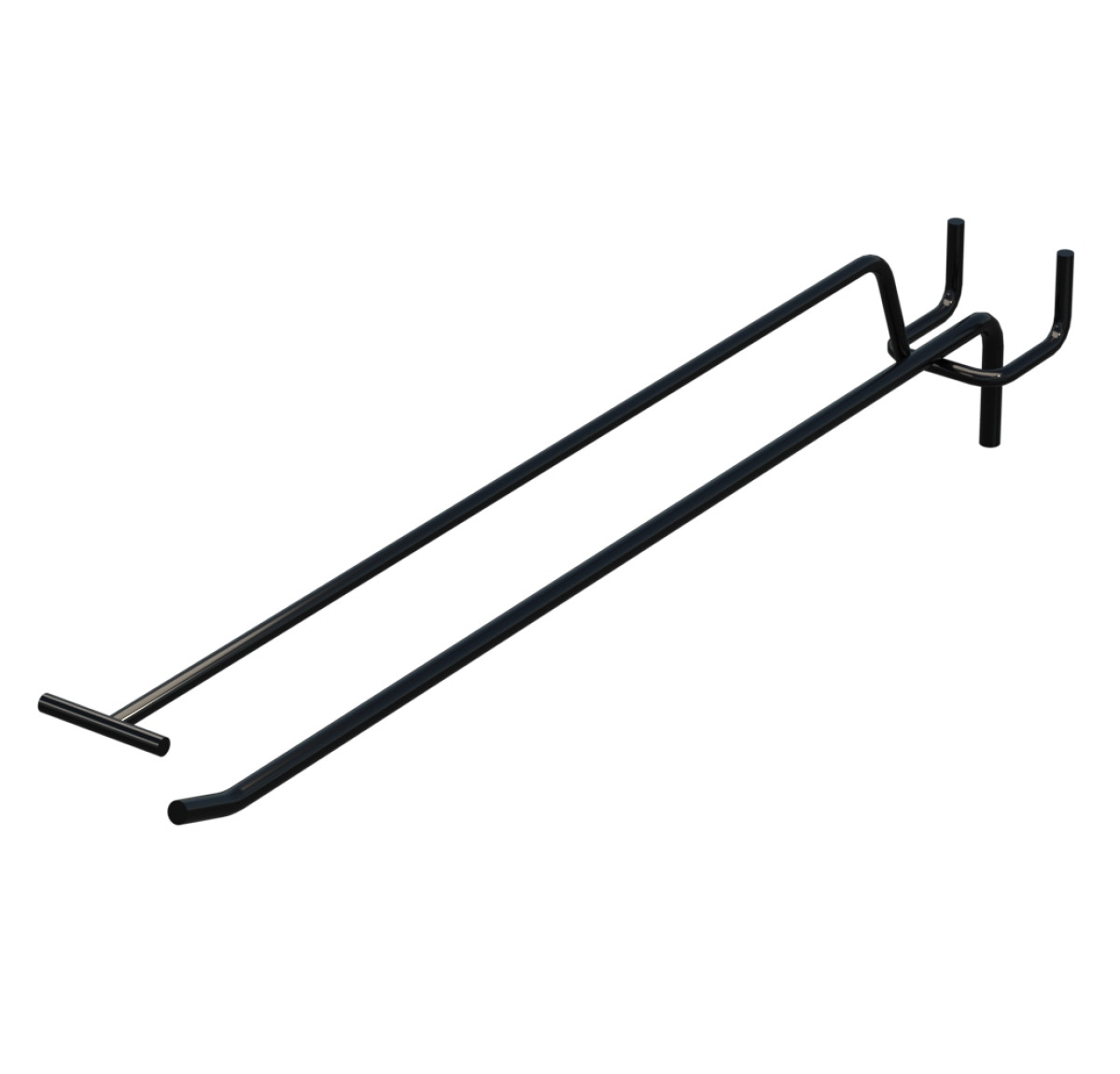 Крючок одинарный с ценникодержателем L-300 мм D-5 мм Черный