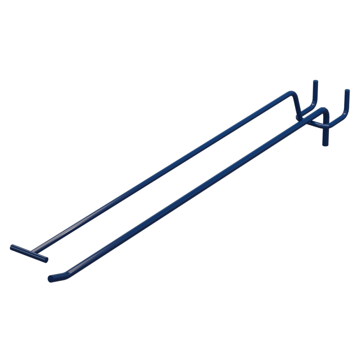 Крючок одинарный с ценникодержателем L-350 мм D-5 мм Синий