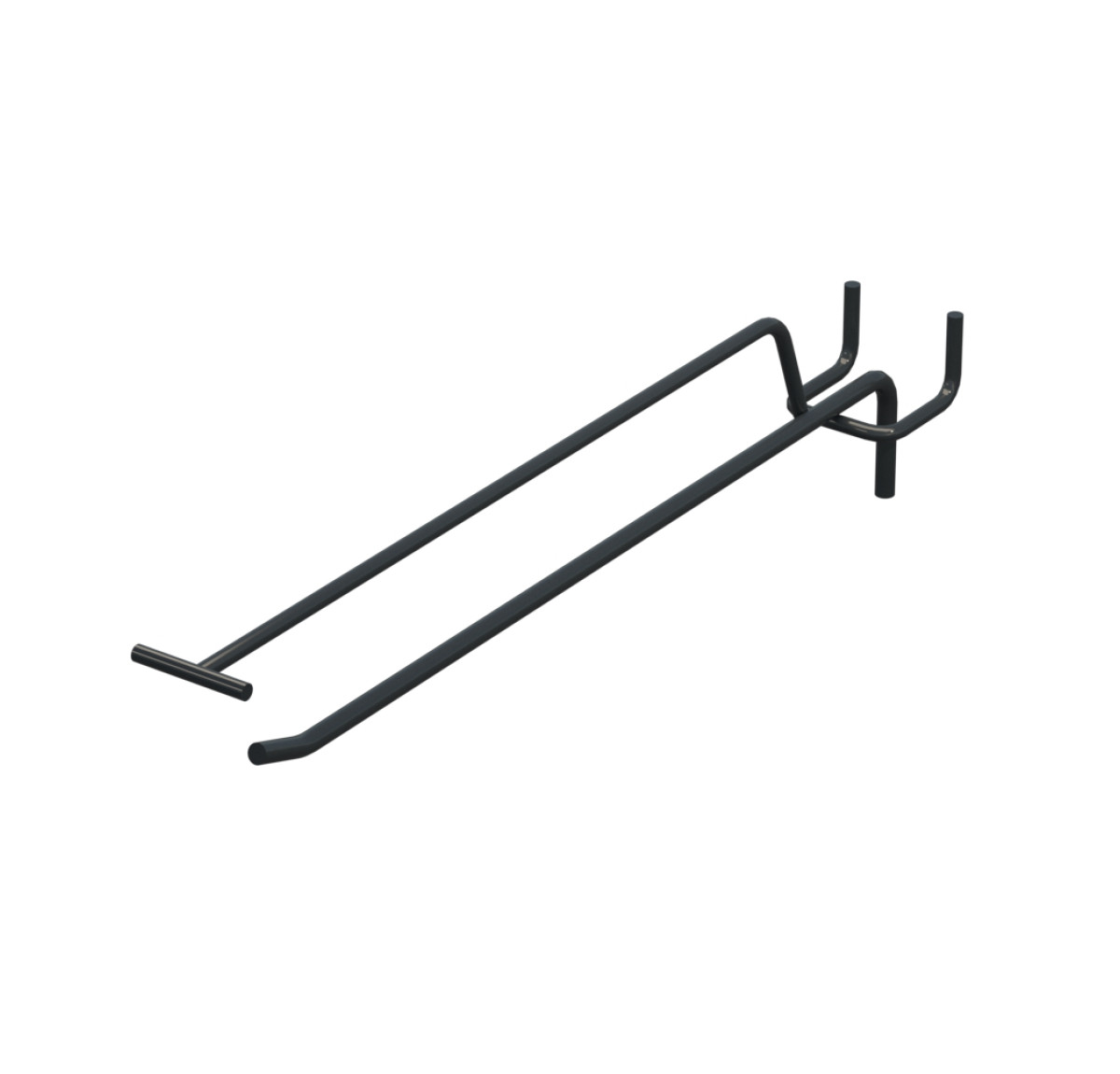 Крючок одинарный с ценникодержателем L-250 мм D-5 мм Графитовый