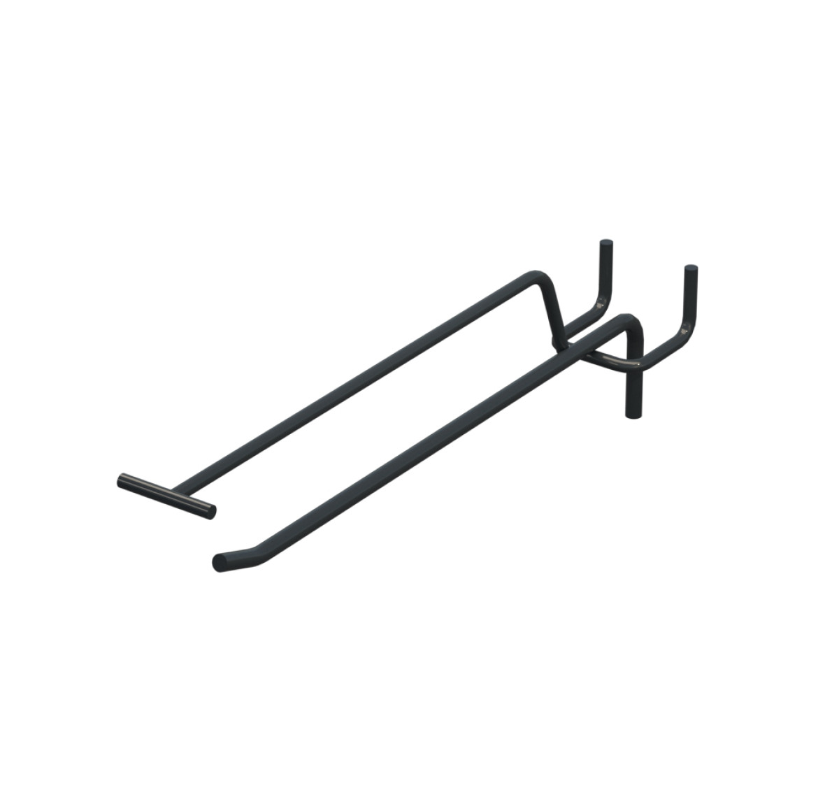 Крючок одинарный с ценникодержателем L-200 мм D-5 мм Графитовый