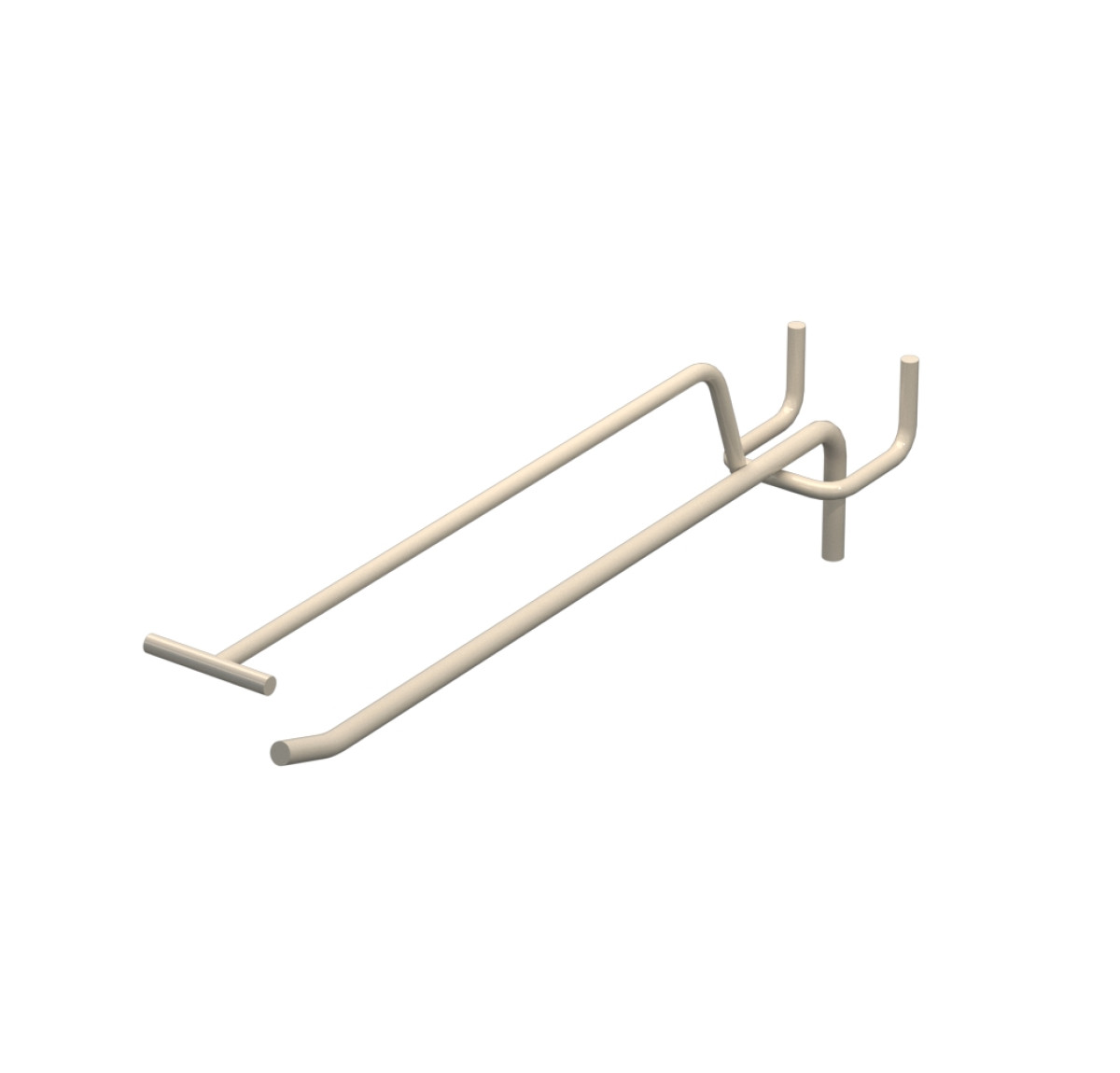 Крючок одинарный с ценникодержателем L-200 мм D-5 мм Бежевый