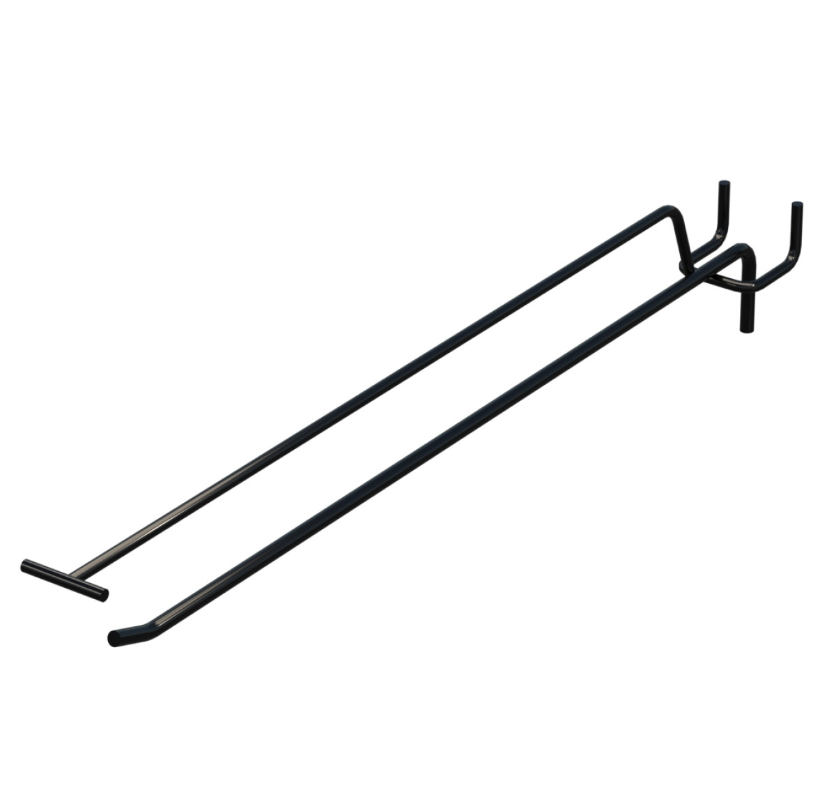 Крючок одинарный с ценникодержателем L-350 мм D-5 мм Черный