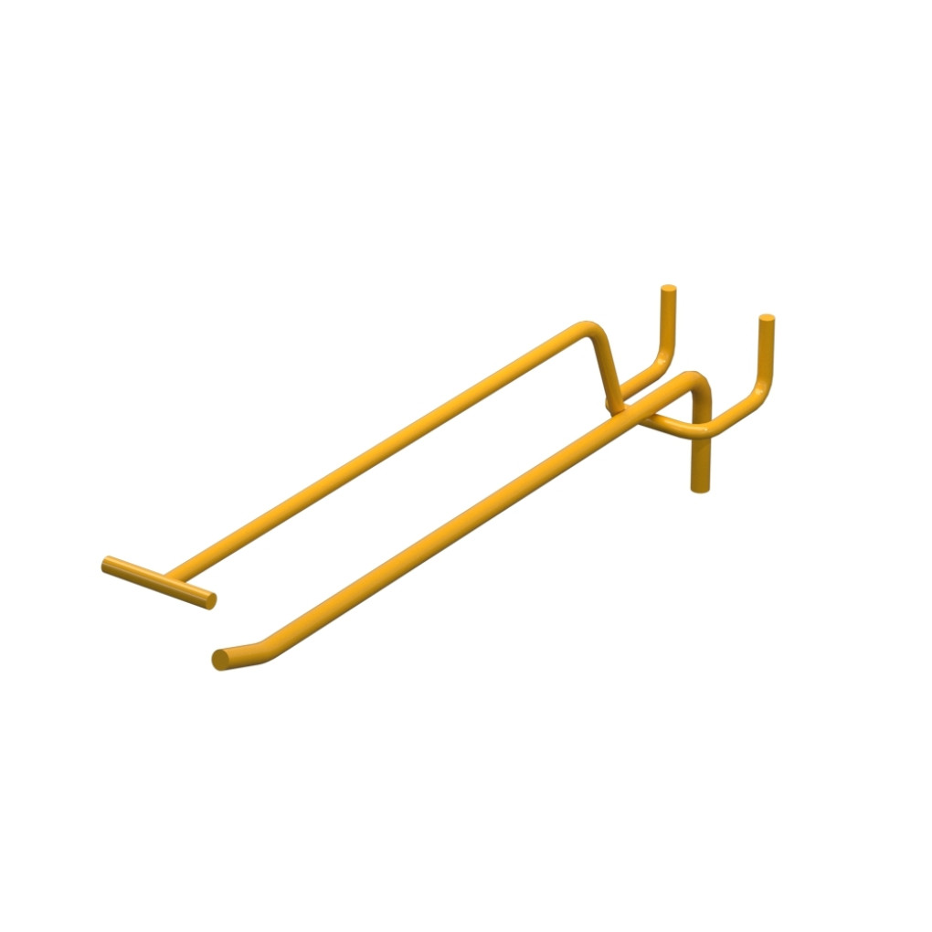 Крючок одинарный с ценникодержателем L-200 мм D-5 мм Желтый