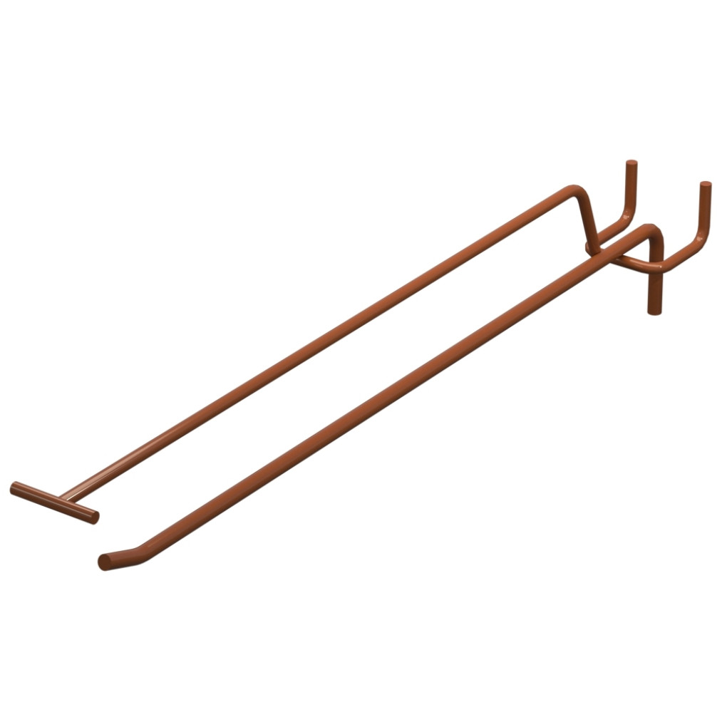 Крючок одинарный с ценникодержателем L-300 мм D-5 мм Коричневый