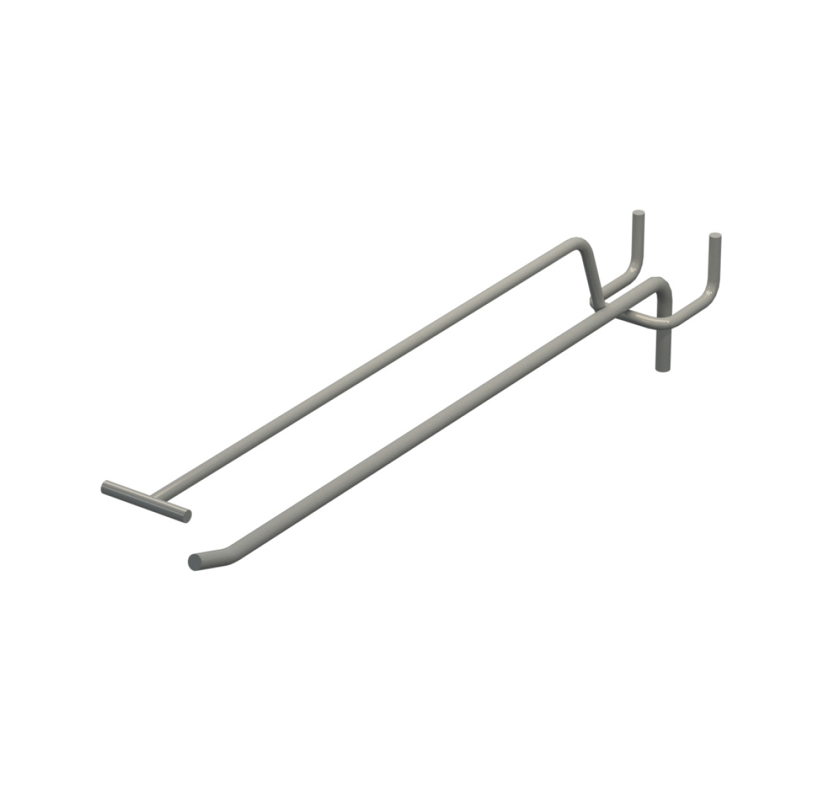 Крючок одинарный с ценникодержателем L-250 мм D-5 мм Серый