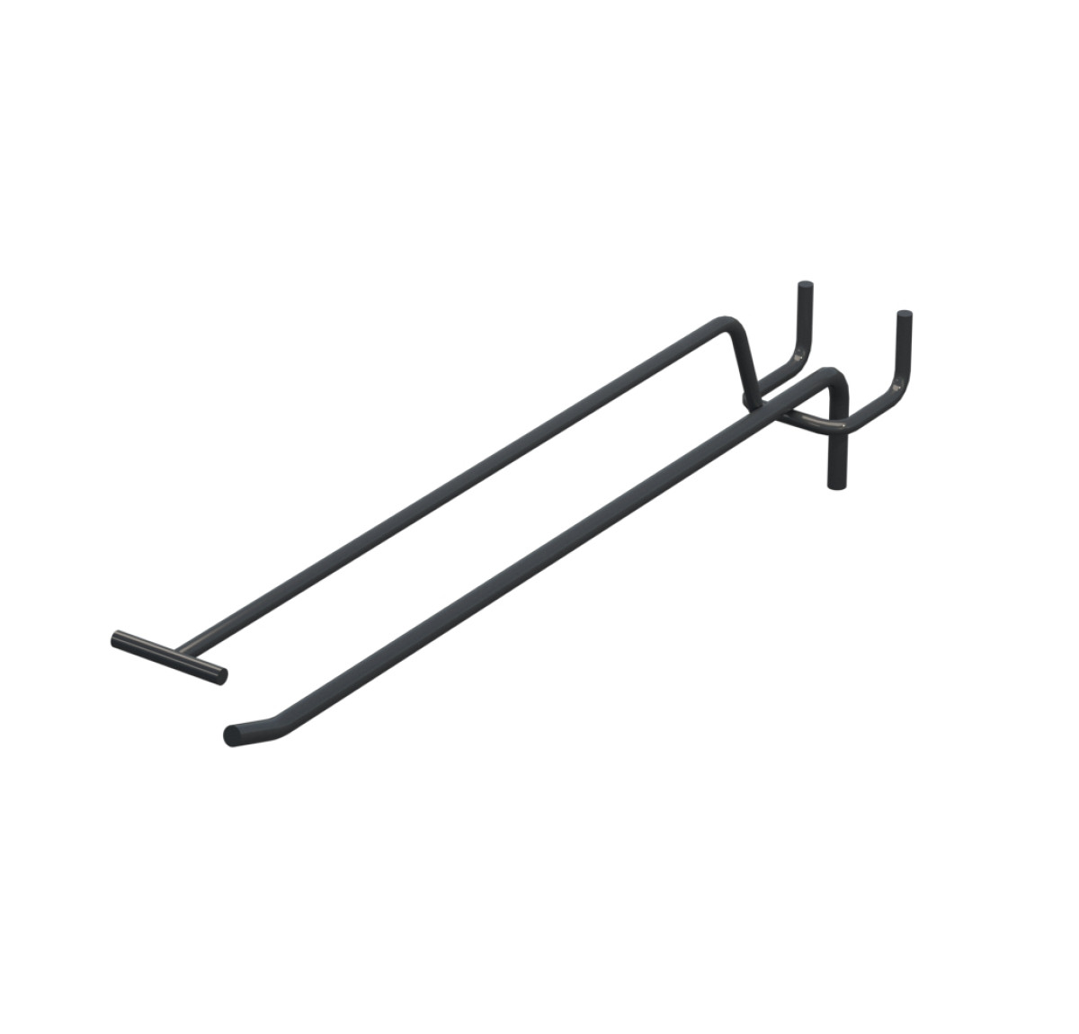 Крючок одинарный с ценникодержателем L-250 мм D-5 мм Антрацит