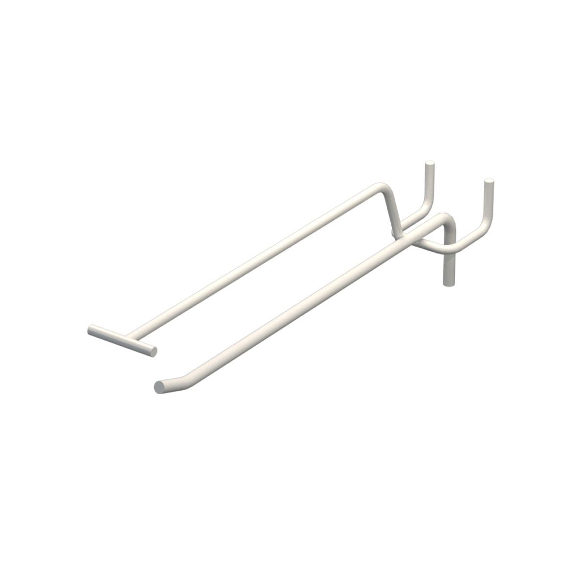 Крючок одинарный с ценникодержателем L-200 мм D-5 мм Белый