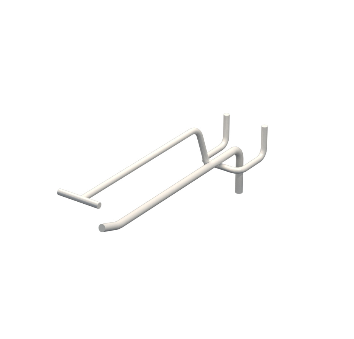 Крючок одинарный с ценникодержателем L-150 мм D-5 мм Белый