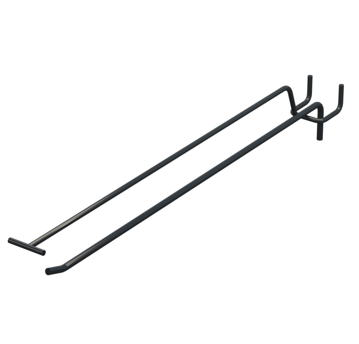 Крючок одинарный с ценникодержателем L-350 мм D-5 мм Графитовый