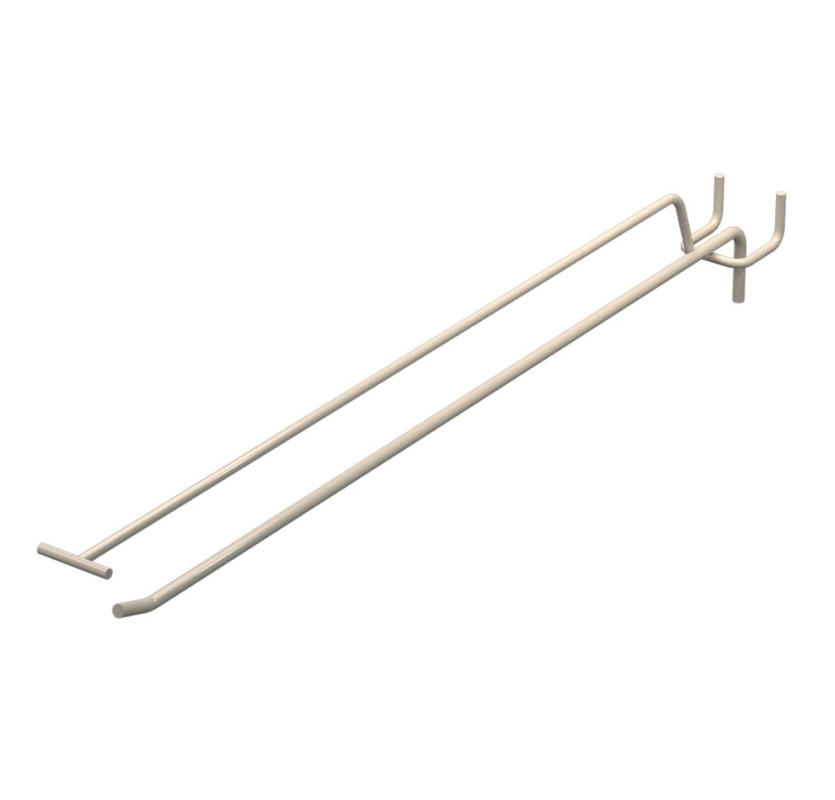 Крючок одинарный с ценникодержателем L-400 мм D-5 мм Бежевый