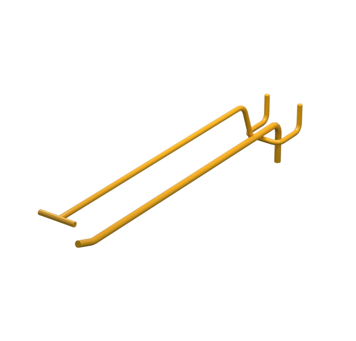 Крючок одинарный с ценникодержателем L-250 мм D-5 мм Желтый