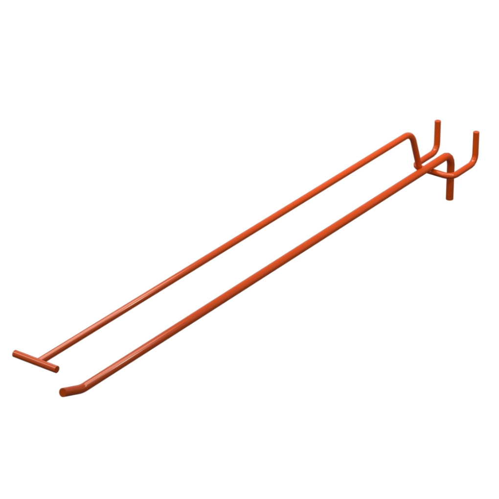 Крючок одинарный с ценникодержателем L-400 мм D-5 мм Оранжевый