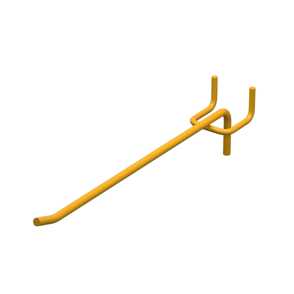 Крючок одинарный для перфорации L-200 мм D-4 мм, шаг 25 мм, Желтый RAL1023