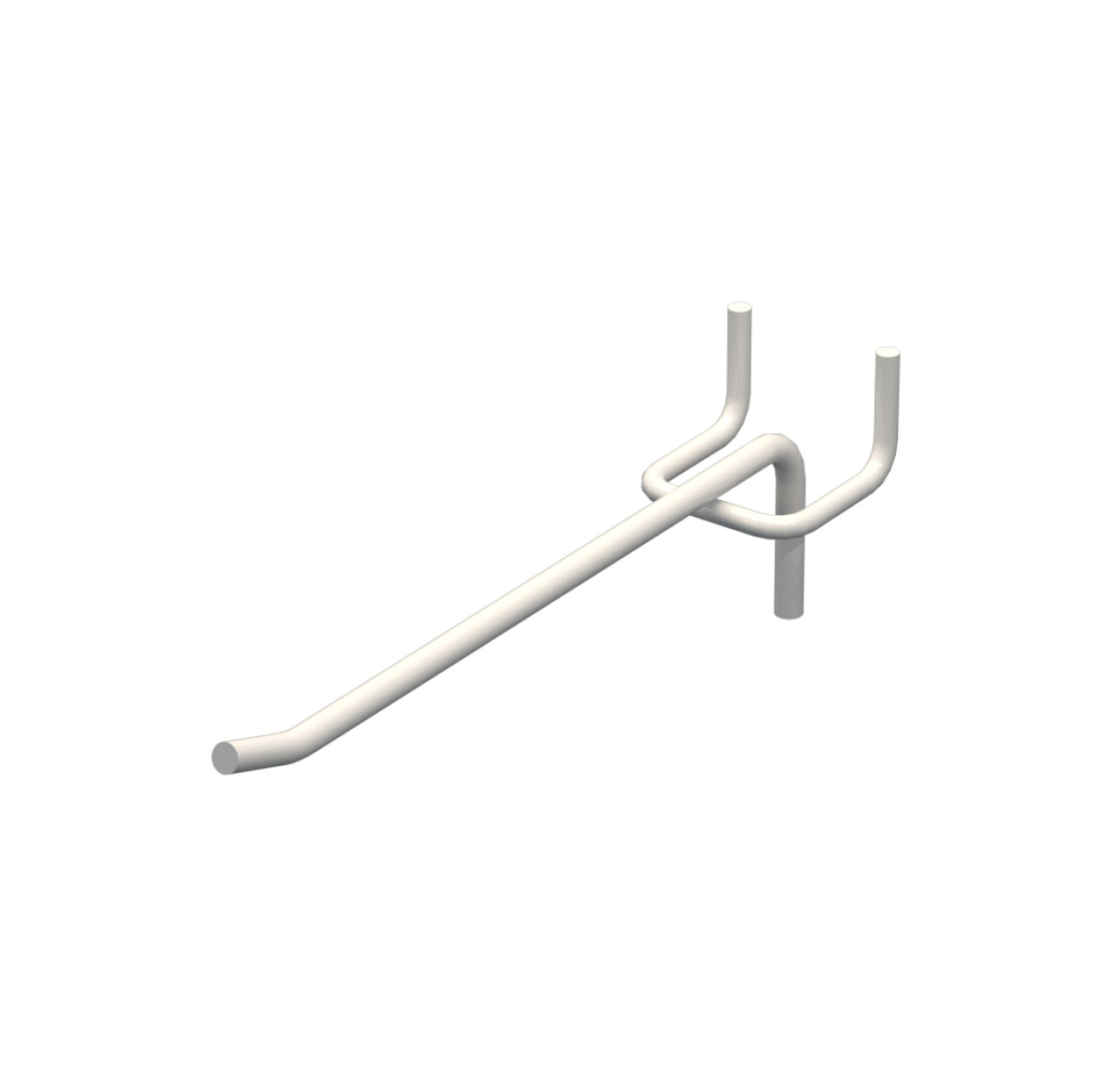 Гачок одинарний L-150 мм D-4 мм Білий