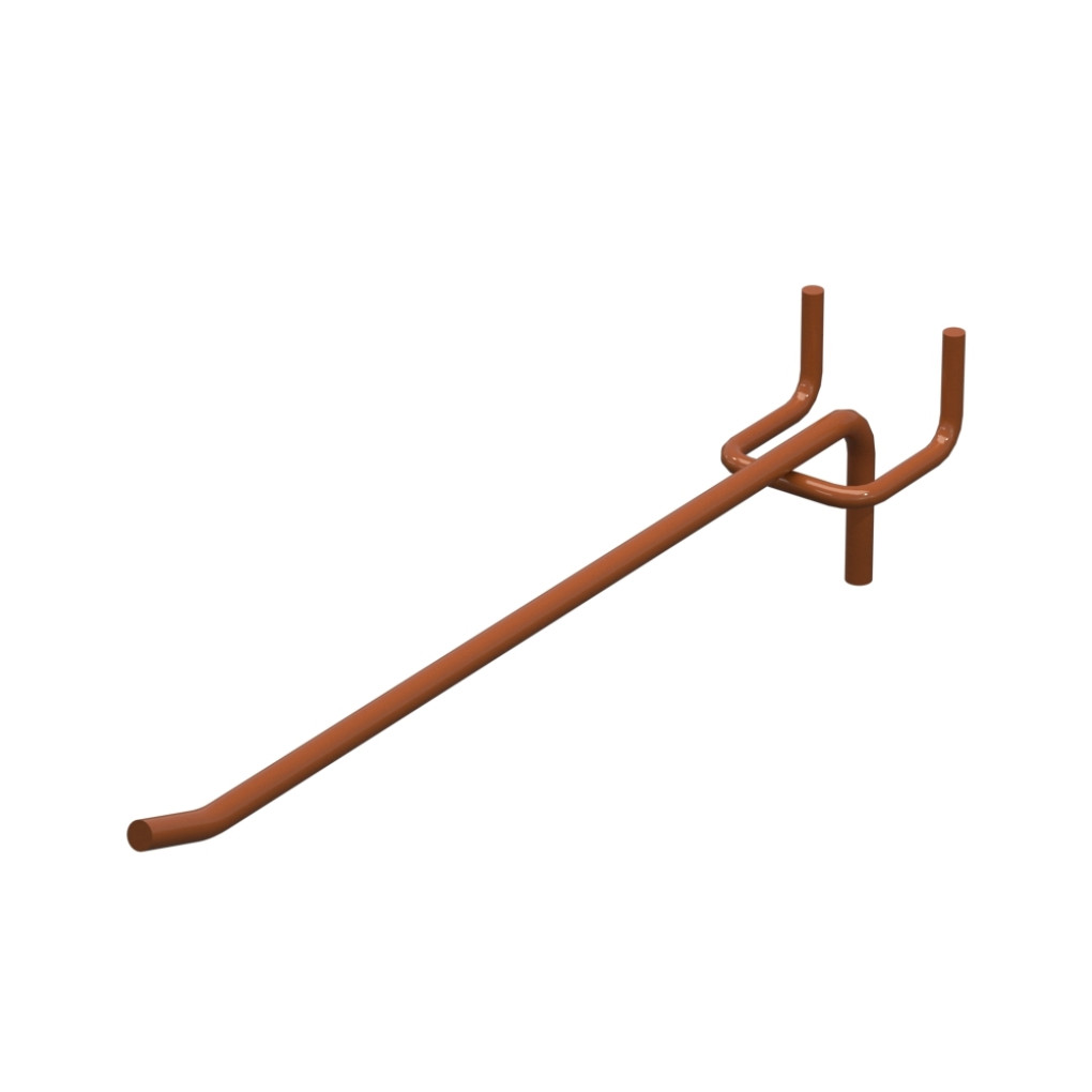 Крючок одинарный для перфорации L-200 мм D-5 мм, шаг 30 мм, Коричневый RAL8023
