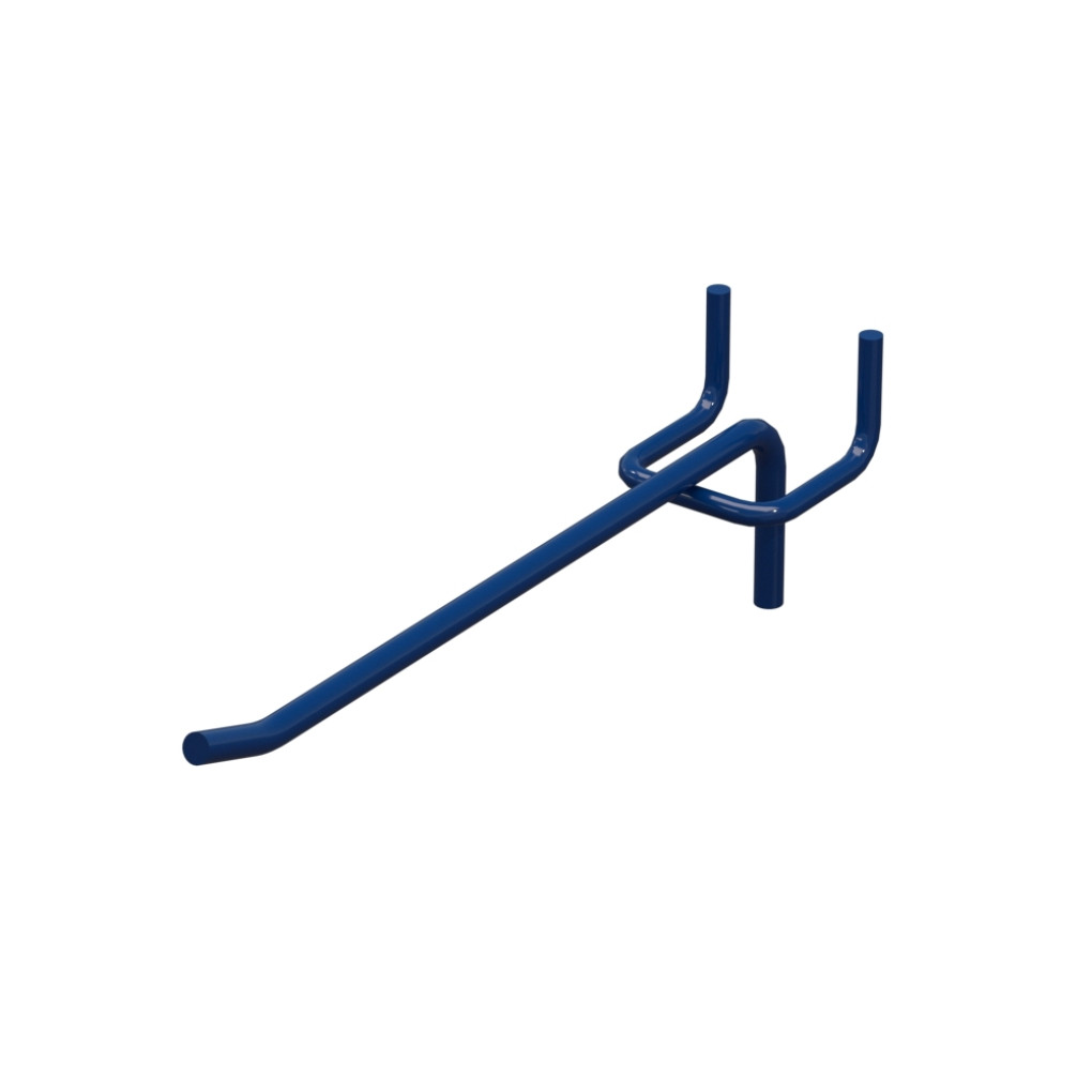 Крючок одинарный для перфорации L-150 мм D-4 мм, шаг 30 мм, Синий RAL5002