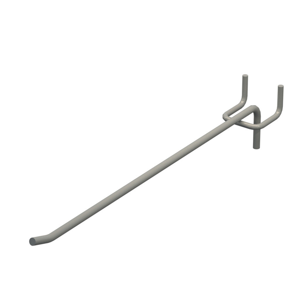 Крючок одинарный для перфорации L-250 мм D-4 мм, шаг 35 мм, Серый RAL9006