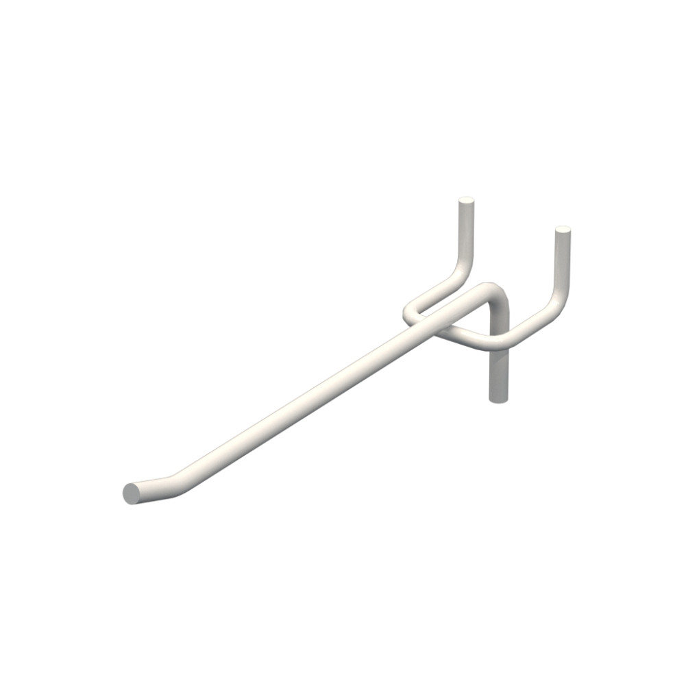 Гачок одинарний L-150 мм D-5 мм Білий