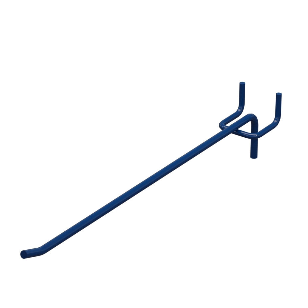 Крючок одинарный для перфорации L-250 мм D-5 мм, шаг 30 мм, Синий RAL5002
