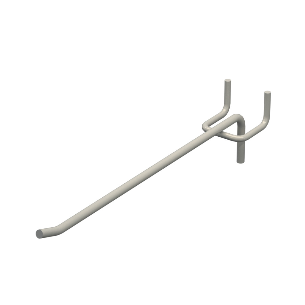 Крючок одинарный для перфорации L-200 мм D-5 мм, шаг 30 мм, Светло серый RAL7035
