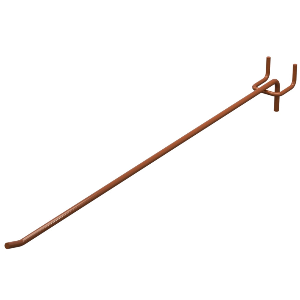 Крючок одинарный для перфорации L-400 мм D-6 мм, шаг 30 мм, Коричневый RAL8023