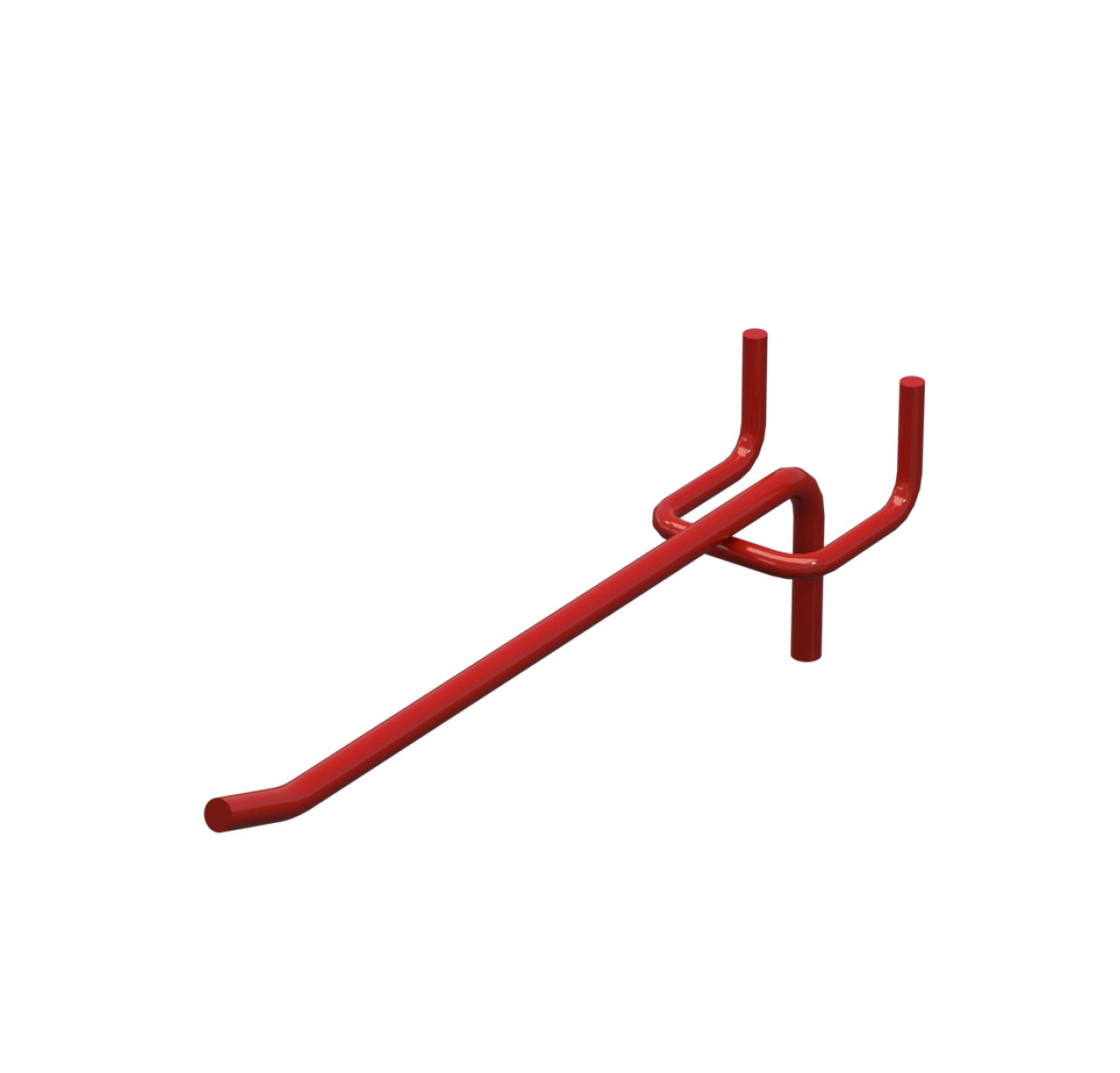 Гачок одинарний L-150 мм D-5 мм Червоний