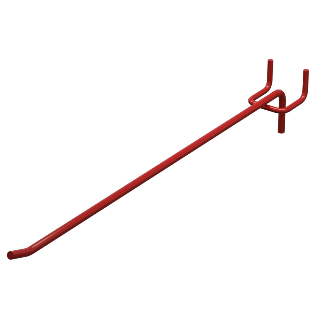 Крючок одинарный для перфорации L-300 мм D-6 мм, шаг 50 мм, Красный RAL3020