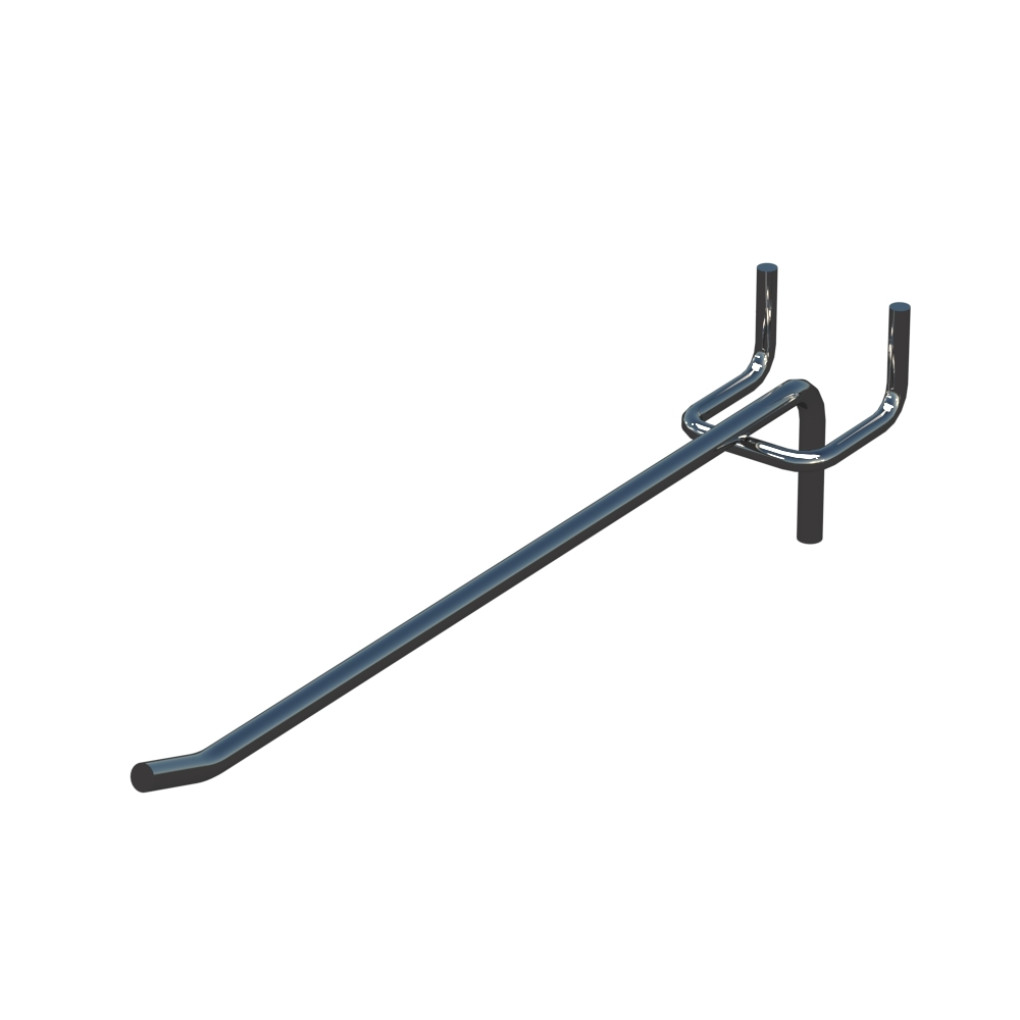 Крючок одинарный для перфорации L-200 мм D-4 мм, шаг 25 мм, Хром