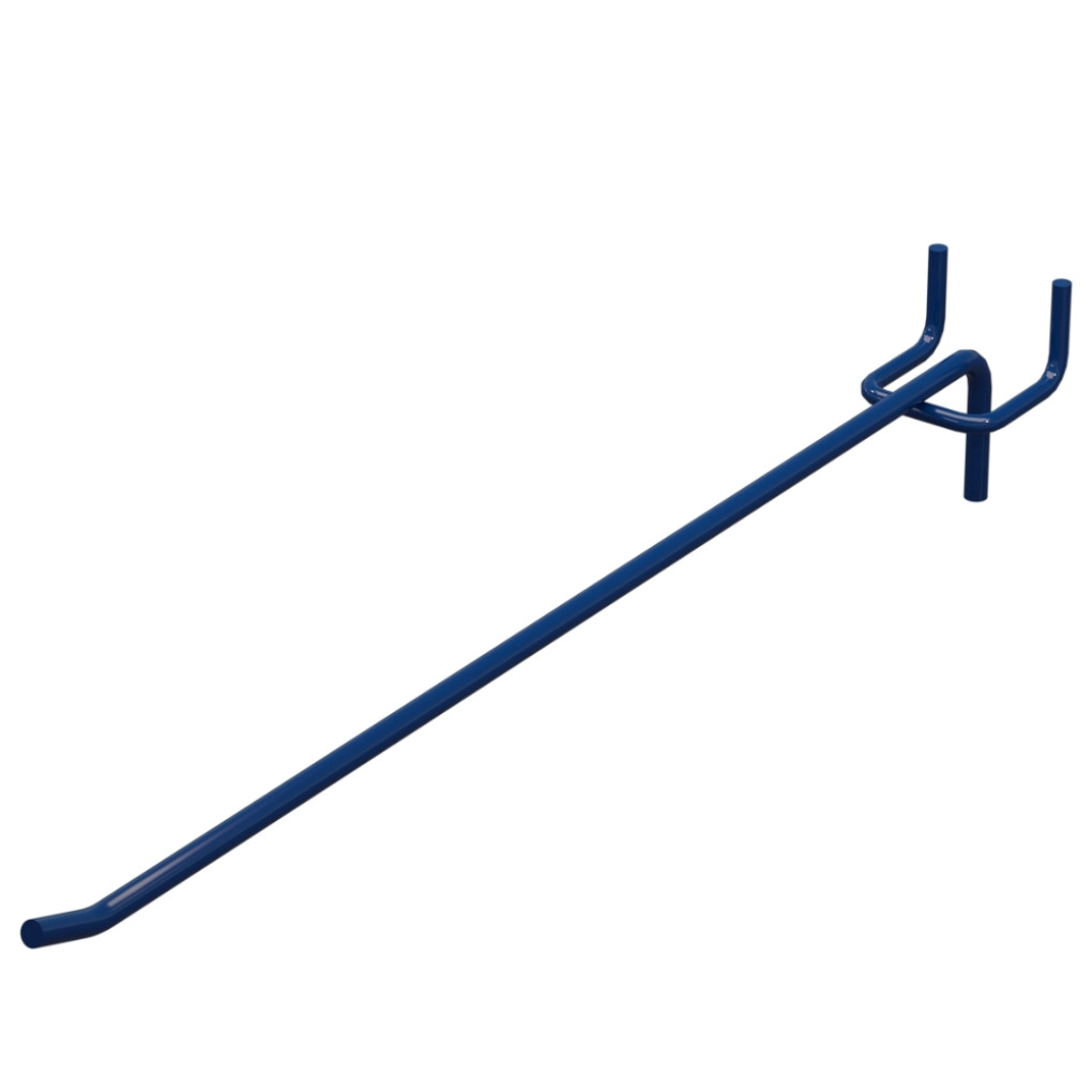 Крючок одинарный для перфорации L-300 мм D-6 мм, шаг 50 мм, Синий RAL5002