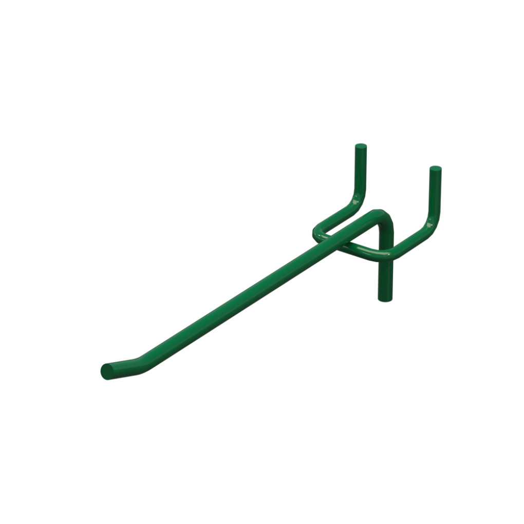 Крючок одинарный для перфорации L-150 мм D-5 мм, шаг 50 мм, Зеленый RAL6029