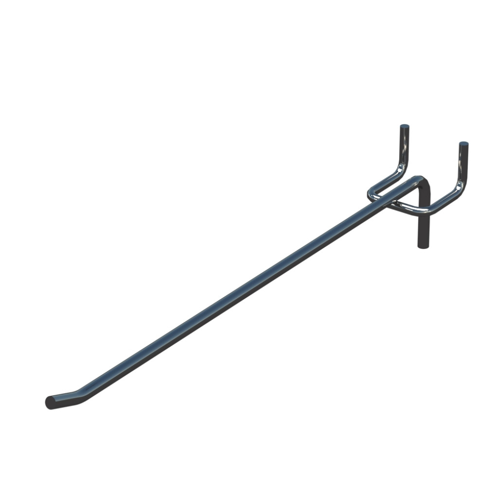 Крючок одинарный для перфорации L-250 мм D-5 мм, шаг 40 мм, Хром