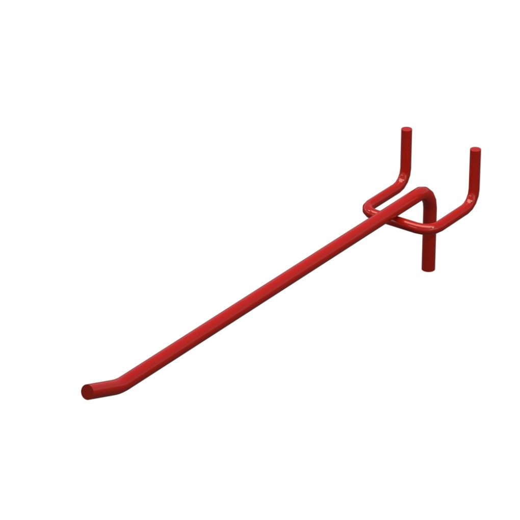 Крючок одинарный для перфорации L-200 мм D-5 мм, шаг 35 мм, Красный RAL3020