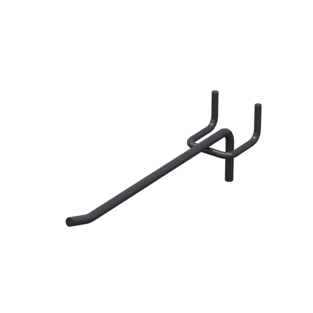 Крючок одинарный для перфорации L-150 мм D-5 мм, шаг 30 мм, Антрацит RAL7024