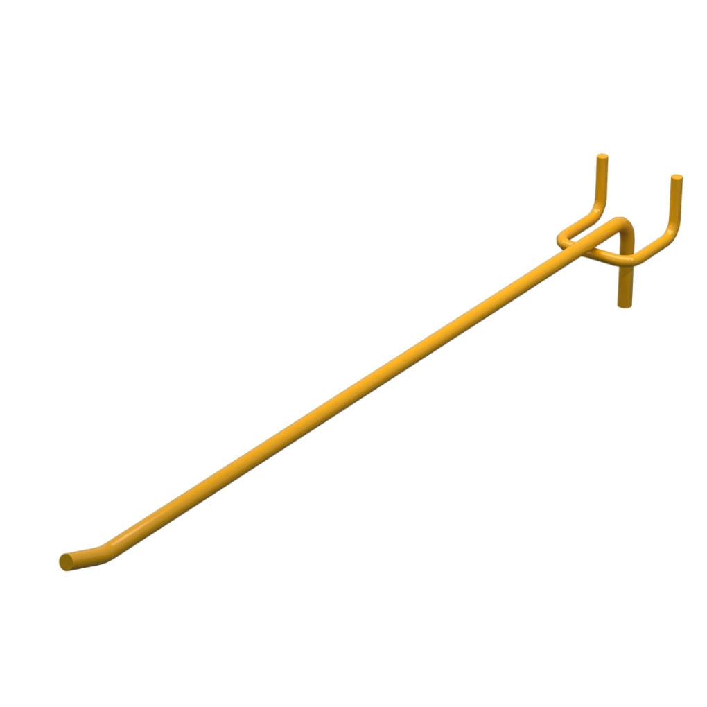 Крючок одинарный для перфорации L-300 мм D-5 мм, шаг 45 мм, Желтый RAL1023