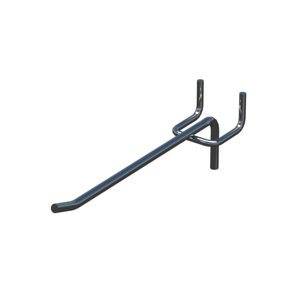 Крючок одинарный для перфорации L-150 мм D-5 мм, шаг 22.5 мм, Хром