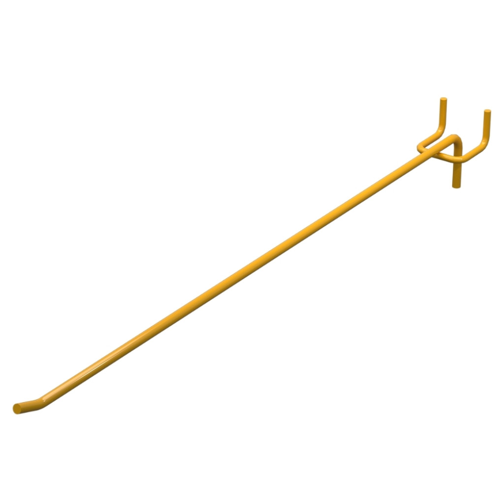 Крючок одинарный для перфорации L-400 мм D-8 мм, шаг 50 мм, Желтый RAL1023