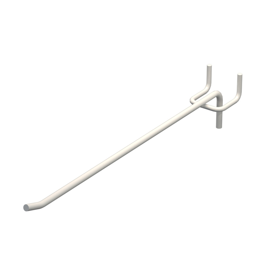 Гачок одинарний L-250 мм D-5 мм Білий