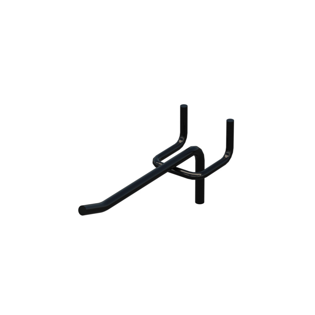 Крючок одинарный для перфорации L-100 мм D-5 мм, шаг 22.5 мм, Черный RAL9005