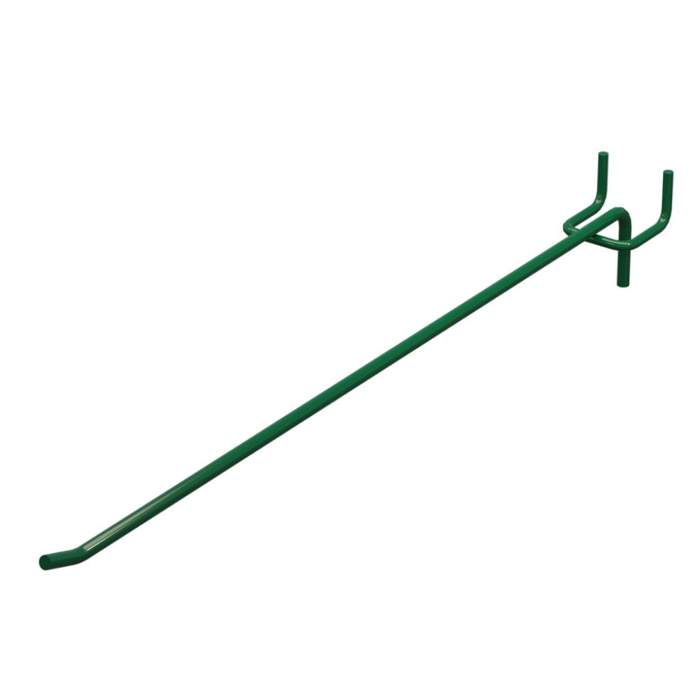 Крючок одинарный для перфорации L-350 мм D-5 мм, шаг 25 мм, Зеленый RAL6029