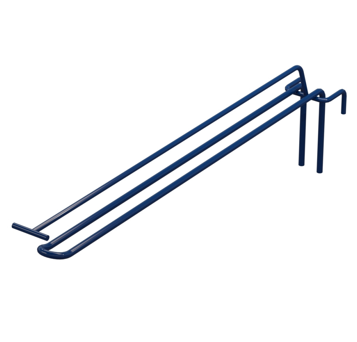 Гачок подвійний з цінникоутримувачем L-350 мм для сітки Синій d-5мм